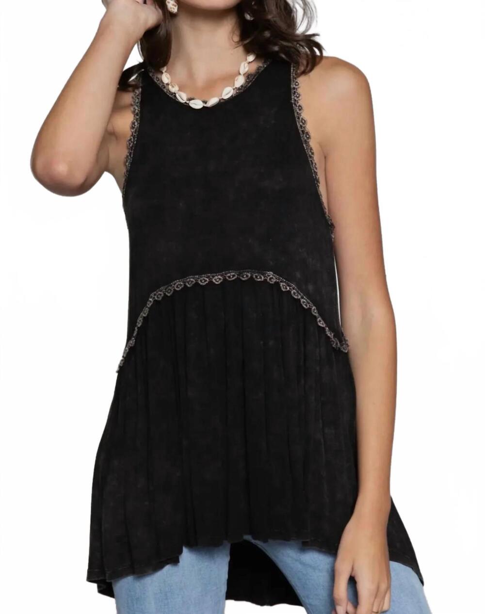 NEW POL baby doll knit top in black